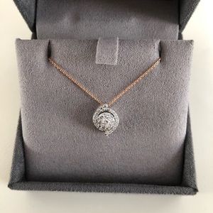 Cluster white gold 10k diamonds and rose gold 14k necklace from 100 Ways